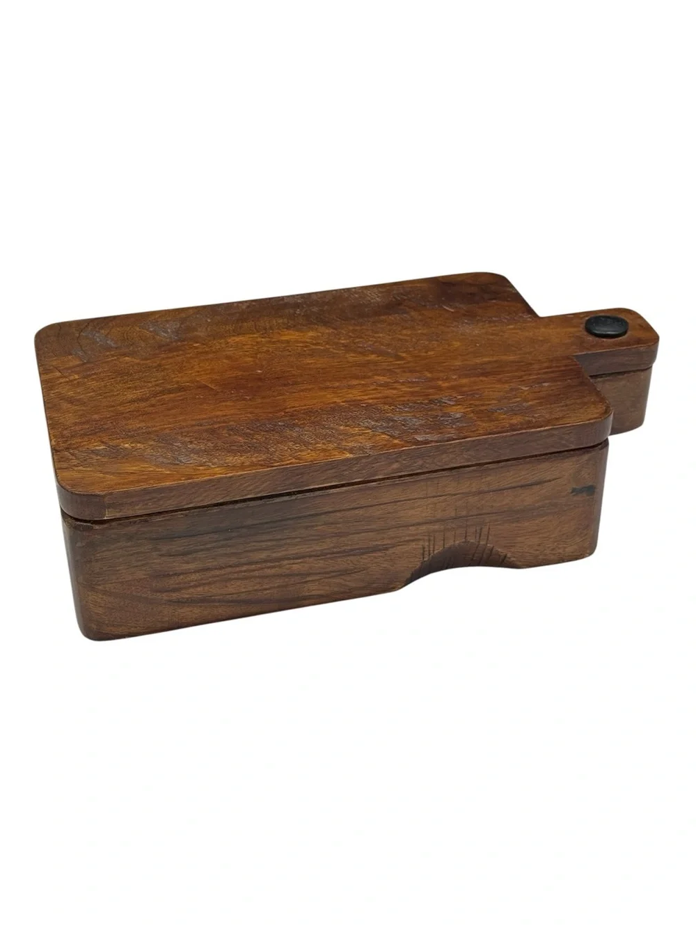 Vintage Williams Sonoma Rustic Heavy Wood Spice/Egg Box With Lid/Cutting Board